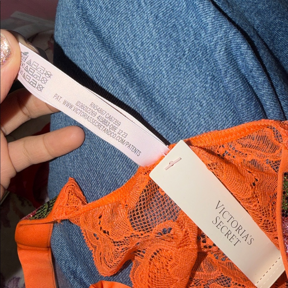 VS bling floral lace orange very sexy brazilian - Picture 6 of 6